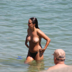 Pic #2 Lovely Mermaid In Britanny - Topless Girls, Big Tits, Brunette, Outdoors, Beach Voyeur