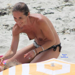 Pic #4 Beautiful Topless Women - Topless Girls, Beach, Big Tits, Brunette, Outdoors, Beach Voyeur