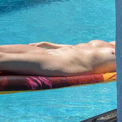 Pic #4 Latest Updates On The Poolside - Nude Amateurs, Big Tits, Blonde, Mature, Outdoors, Amateur