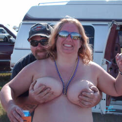 Pic #10 Dusty Does Rally's - Topless Amateurs, Big Tits, Blonde, Mature, Outdoors, Amateur, Bbw