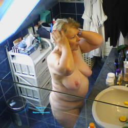 Pic #5 Webcam In The Bathroom - Nude Wives, Big Tits, Brunette, Mature, Amateur