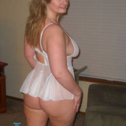 Pic #4 Sexy White Teddy - Big Tits, Brunette, Lingerie, Mature, See Through, Amateur