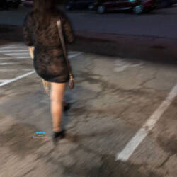Pic #5 Date Night - Brunette, Public Exhibitionist, See Through, Dressed, Amateur