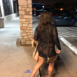 Pic #4 Date Night - Brunette, Public Exhibitionist, See Through, Dressed, Amateur