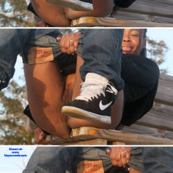 Pic #7 Without Panties At The Beach - Pantieless Girls, Ebony, Outdoors, Bush Or Hairy, Amateur, No Panties On