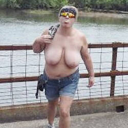 Pic #7 Dusty Large Tits In Public - Topless Girls, Big Tits, Blonde, Outdoors, Amateur