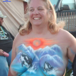 Pic #9 Dusty Large Tits In Public - Topless Girls, Big Tits, Blonde, Outdoors, Amateur