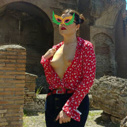Pic #4 Ritorno Alla Normalita - Brunette, Public Exhibitionist, Flashing, Outdoors, Small Tits, Amateur