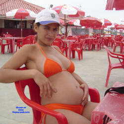 Pic #4 Wife  - Topless Wives, Latina, Outdoors, Softcore, Medium Tits, Amateur, Big Ass, Brunette, Natural Tits, Perky Boobs