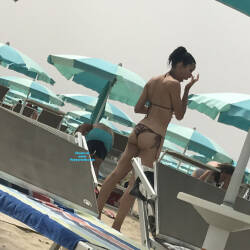 Pic #4 sexy brunette after shower - Round Ass, Bikini Voyeur