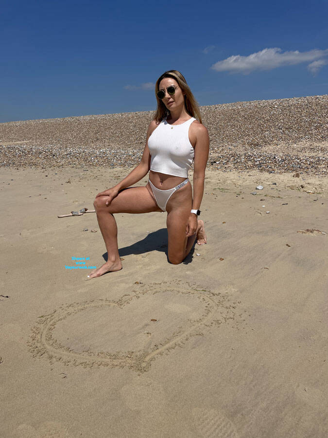 Beach Flash ....Wet or Dry xx , Beach, Lingerie, Small Tits, Hairy Pussy