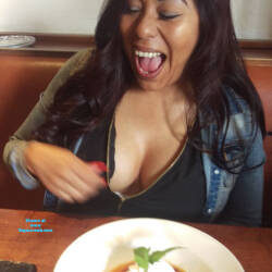 Pic #2 My bday lunch  - Asian, Big Tits, Flashing, Flashing Tits, Natural Tits