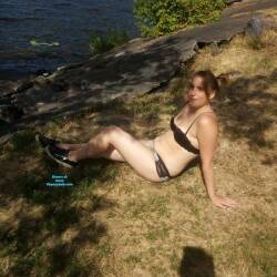 Pic #2 Anya walking outdoor - Lingerie, Outdoors, Round Ass, Round Tits