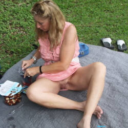 Pic #6Upskirt Flashing - No Panties On, Outdoors, Pussy, Shaved, Upskirt Pussy