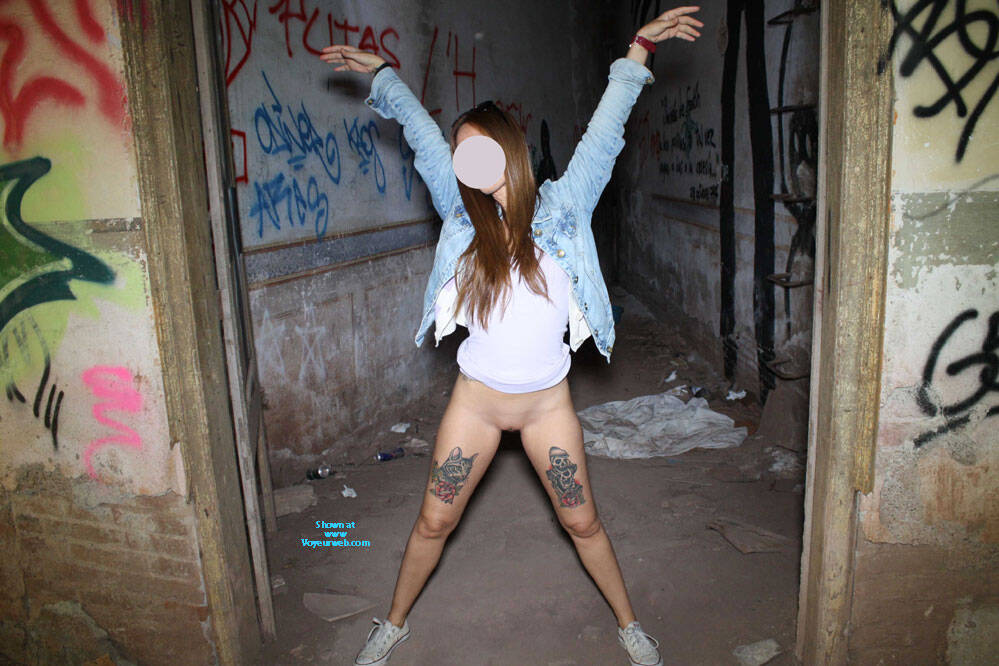 abandoned baths , Outdoors, Nude, Small Tits, Small Shaved Pussy, Small Ass