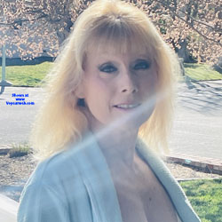 Another morning surprise - Amateur, Blonde, Close-Ups, Cunt Pics, Flashing, Flashing Tits, Hanging Tits, Hard Nipples, Homemade Amateur, Mature, Mature Ass, Mature Pussy, Medium Tits, Natural Tits, Outdoors, Pantieless Wives, Public Place, Pussy, Shaved