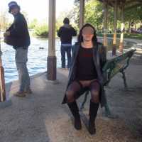 Pic #4 Pussy Flashing - Brunette, Flashing, Public Exhibitionist, Public Place