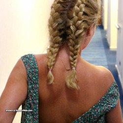 Pic #1 New Hairstyle - Amateur, Blonde, Flashing Tits, Hanging Tits, Hard Nipples, Natural Tits, Nature, Outdoors, Public Exhibitionist, Public Place, Topless Wives