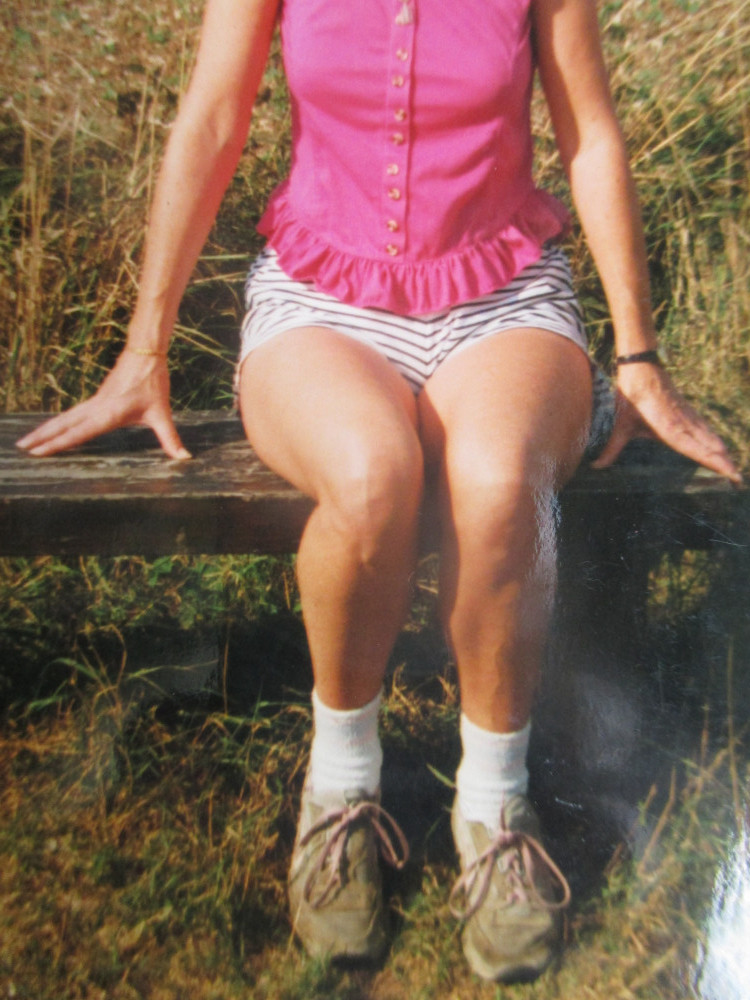 MySue , Went For A Walk And Came Across A Bench. Said I Would Take A Pic And Ended Up With Many. A Farmer Was Working The Field Behind Her But He Did Not Interfere With Proceedings.