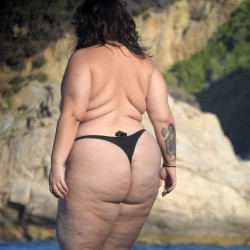 Pic #1 Super Fat BBW Beach Voyeur