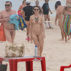 Na praia