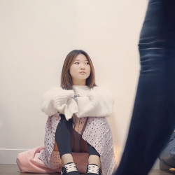 Pic #3 Sitting there without knowing she's showing her white panties to everyone (Part 1)