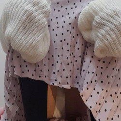 Pic #6 Sitting there without knowing she's showing her white panties to everyone (Part 1)