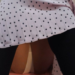 Pic #8 Sitting there without knowing she's showing her white panties to everyone (Part 1)