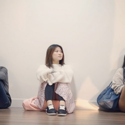 Pic #9 Sitting there without knowing she's showing her white panties to everyone (Part 1)