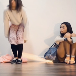 Pic #4 Sitting there without knowing she's showing her white panties to everyone (Part 2)