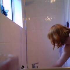 Redhead Showering on Camera
