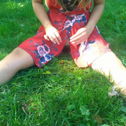 Pic #3 Showing my pussy at the park