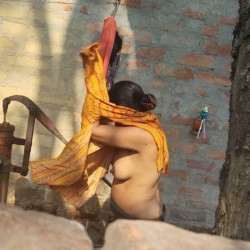 Neighbor's wife taking bath 2