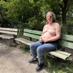 Pic #3 First try to go naked in the park.