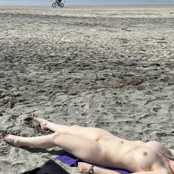 Pic #1 only one naked on the beach