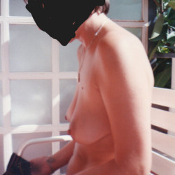 Medium tits of my wife - wife outdoors