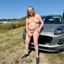 Pic #5 Exposing myself near a road.