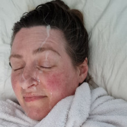Pic #2 I sure do love a facial, Who would like to paint my face too?