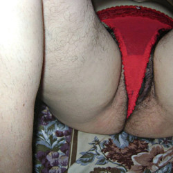 Pic #6 My hairy wife in a thong 1