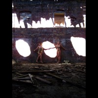 Posing Girls In Run Down Building - Topless