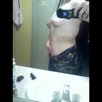 Topless In The Bathroom Mirror - Pale Skin, Self Shot, Topless